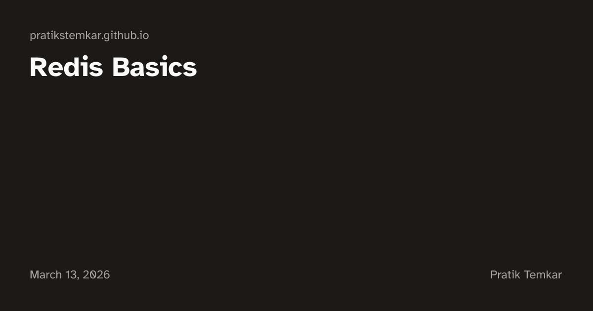 Redis Basics | Pratik Temkar